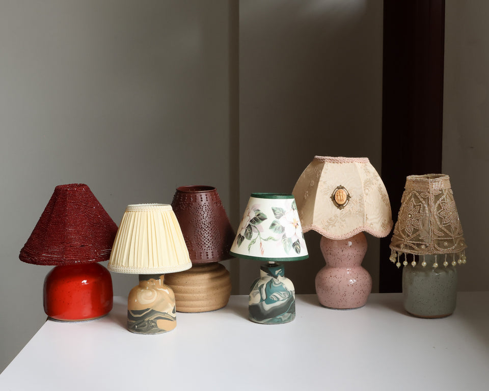 Beaded shade lamp