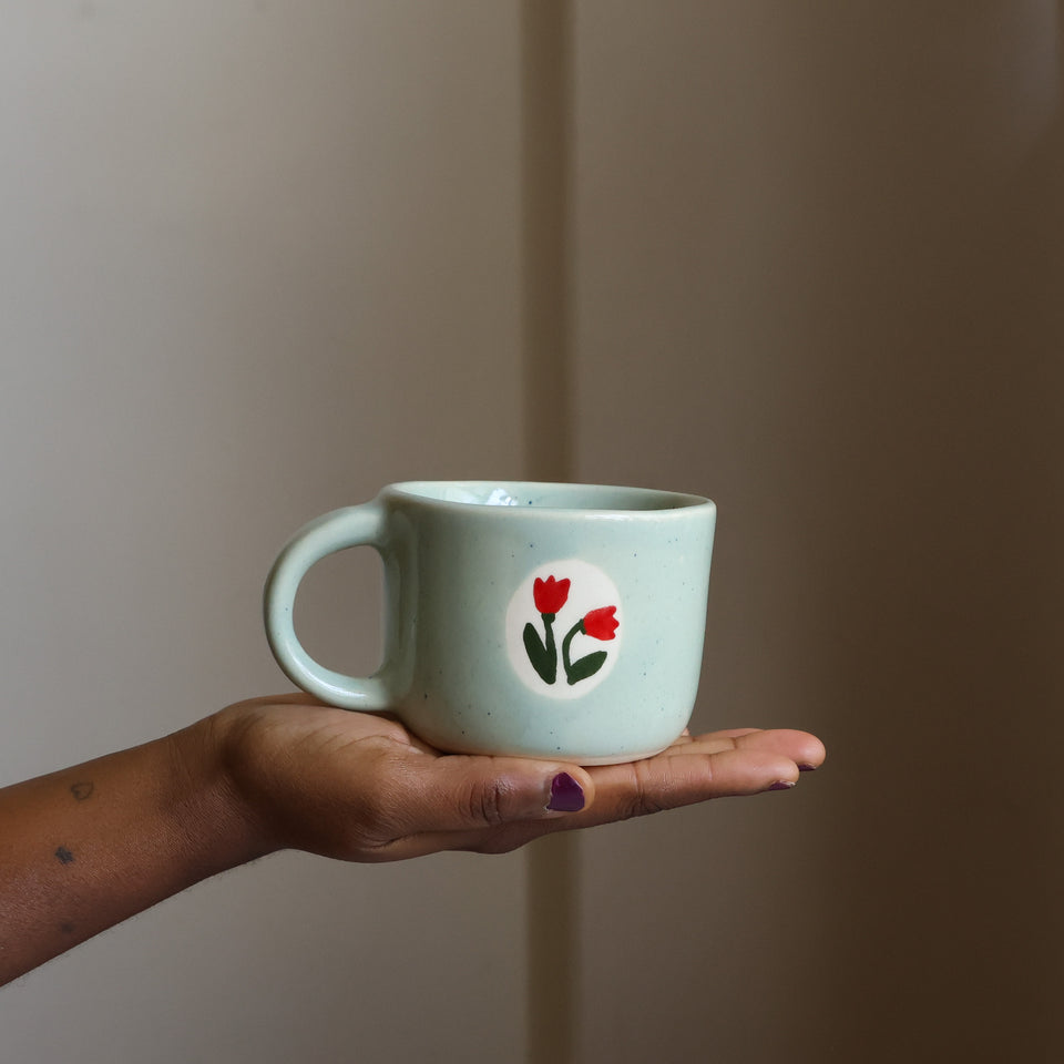 *Imperfect* Mint tulip mug