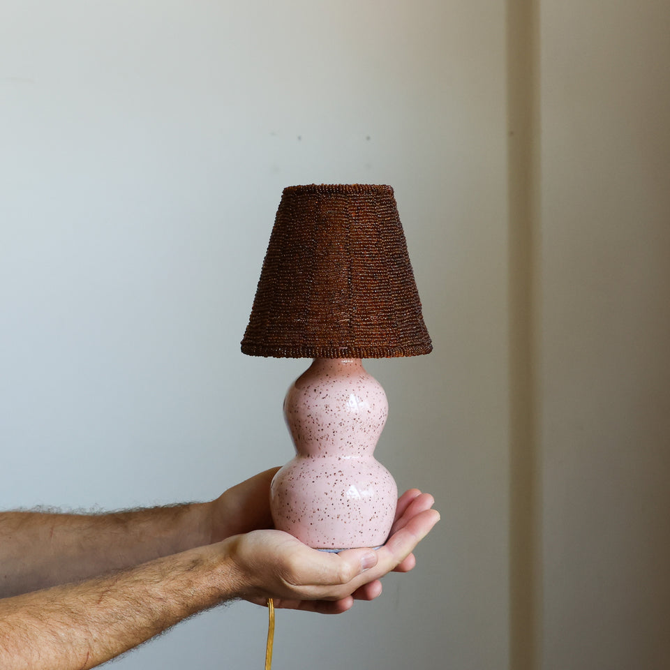 Beaded lady mini lamp
